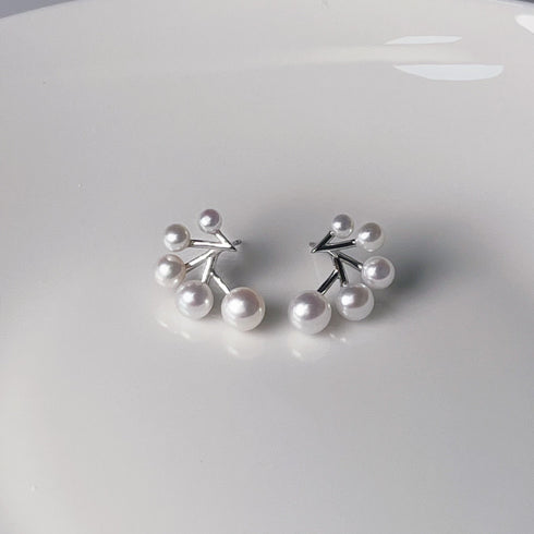 Sparkle Pearl Silver Earrings
